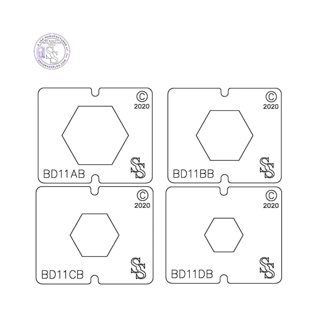 SS BLANKING DIE 3 PIECE SET BD11 HEXAGON SET